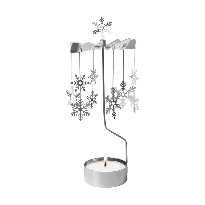 Świecznik karuzela - Snowfall XL - Srebrny - Pluto Design