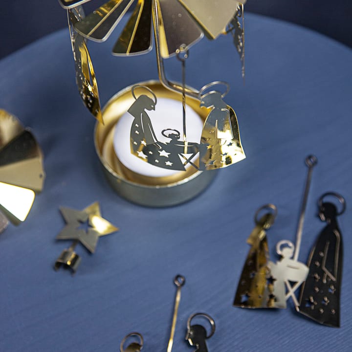 Świecznik karuzela - Szopka Bożonarodzeniowa - Złoty - Pluto Design