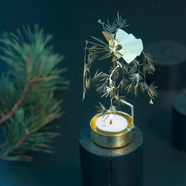 Świecznik karuzela Tall, Złoty Pluto Design