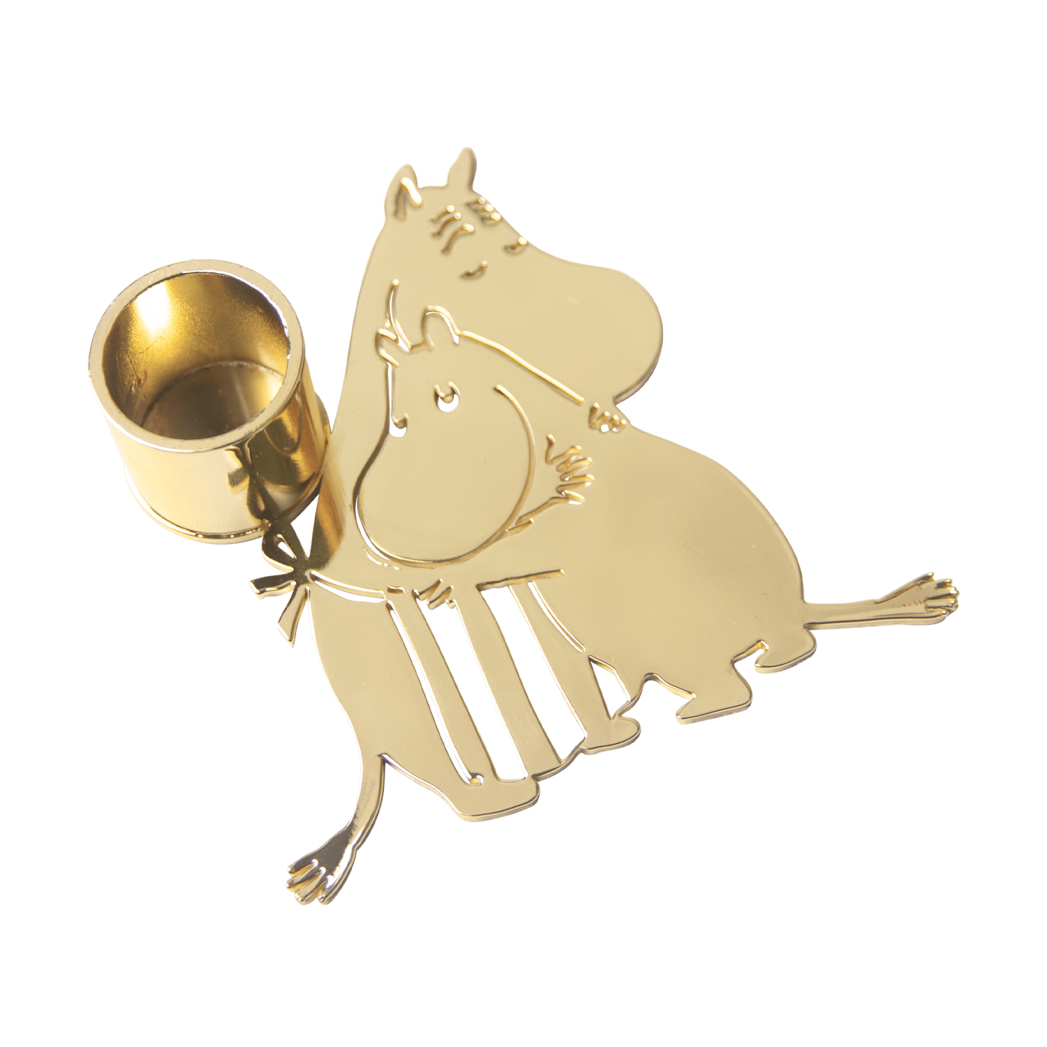 Pluto Design Świecznik Moomin Love Złoty | Skandynawski Design | Latarenki | Złoty kolor