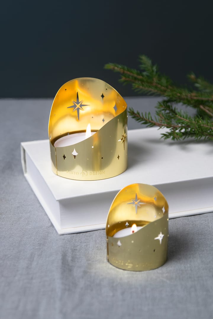 Świecznik Northern Star, Ø6,5 cm, Pozłacany metal Pluto Design