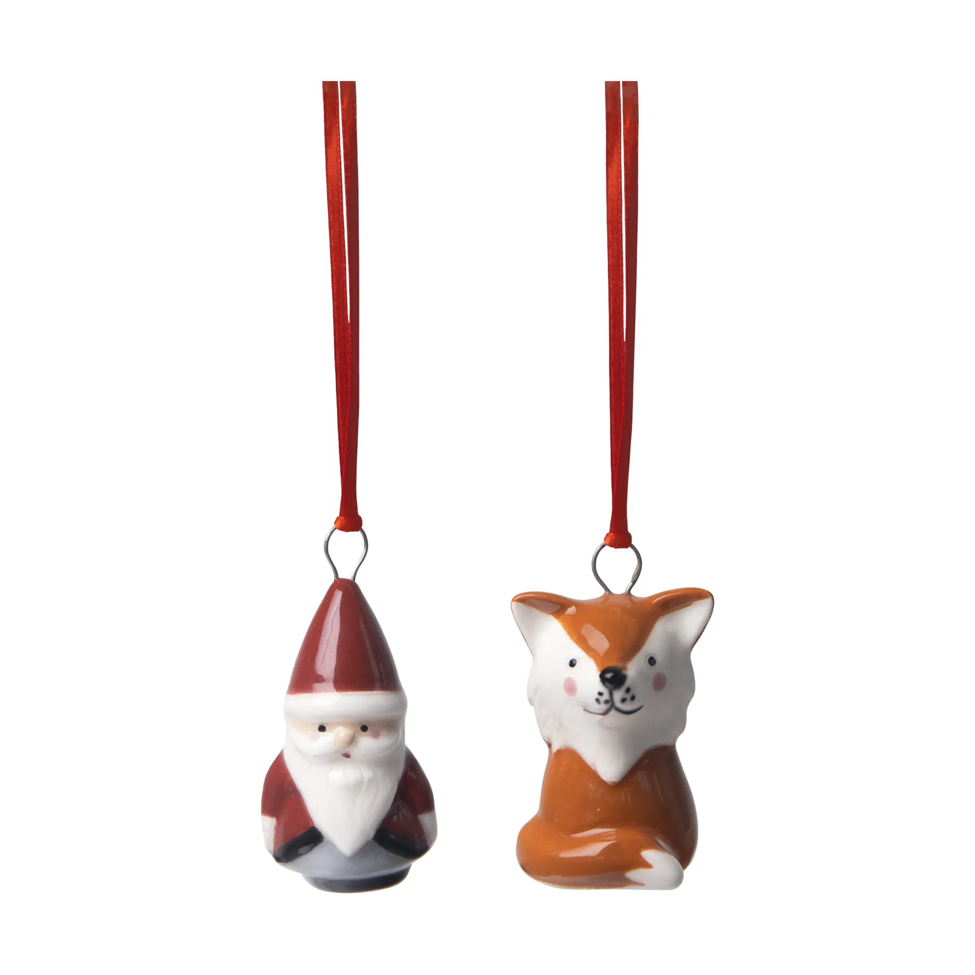 Zawieszka Fox & Santa 2 części, Czerwony-biały-brązowy Pluto Design