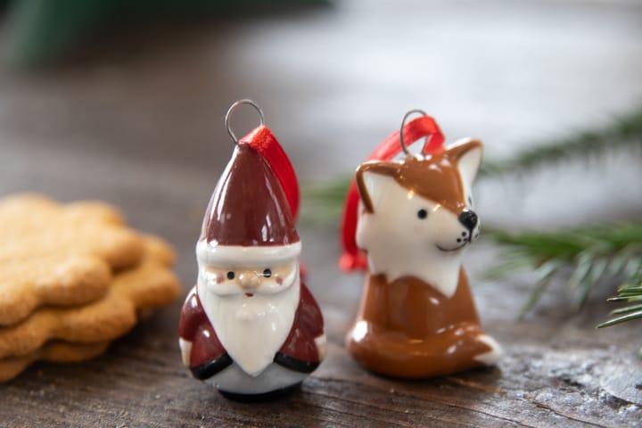 Zawieszka Fox & Santa 2 części, Czerwony-biały-brązowy Pluto Design