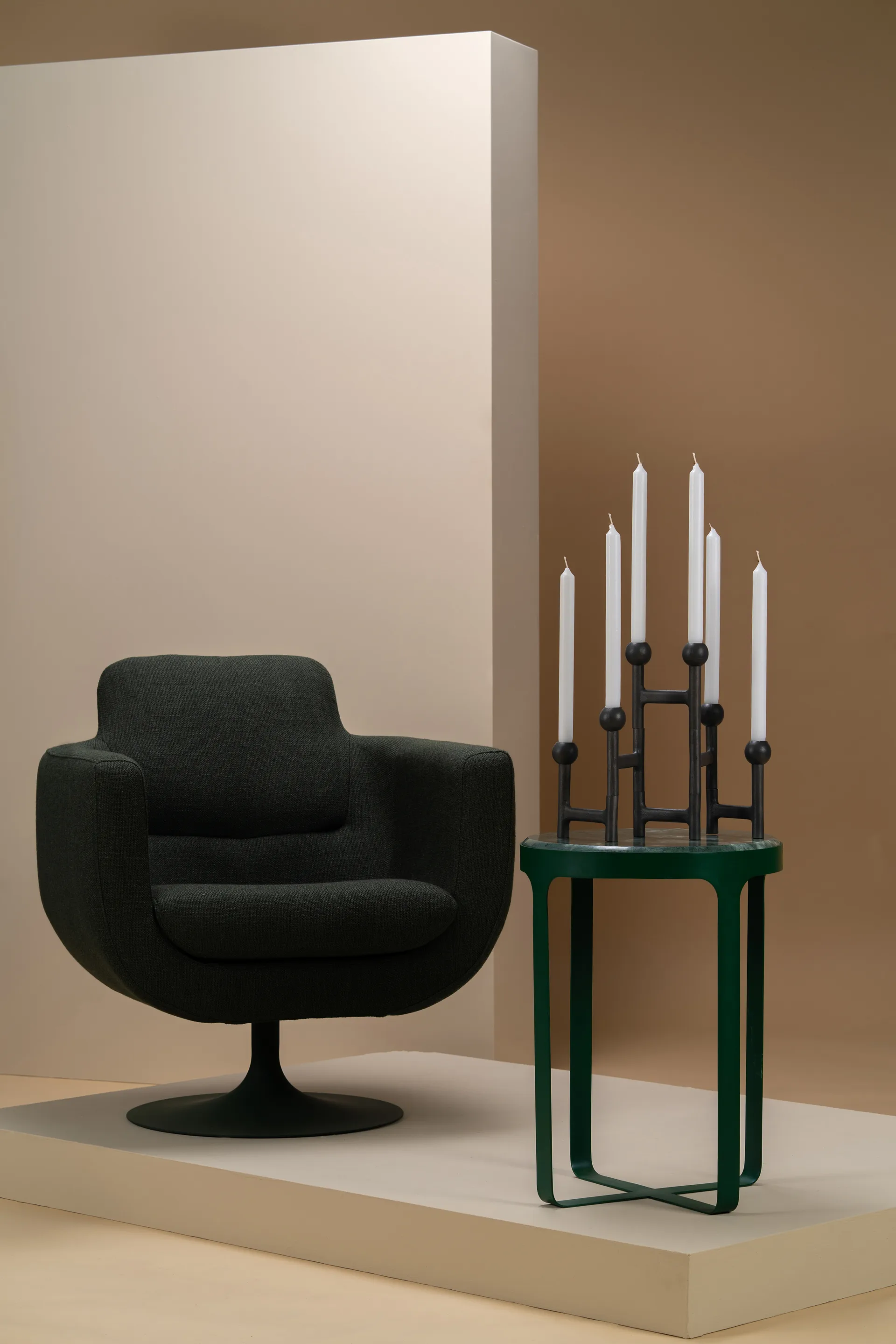 Świecznik Round Folding 56x30 cm, Ciemnoszary POLSPOTTEN