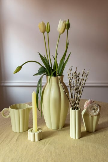 Birgit wazon/lampion na świecę 14 cm - Pale Yellow - PotteryJo