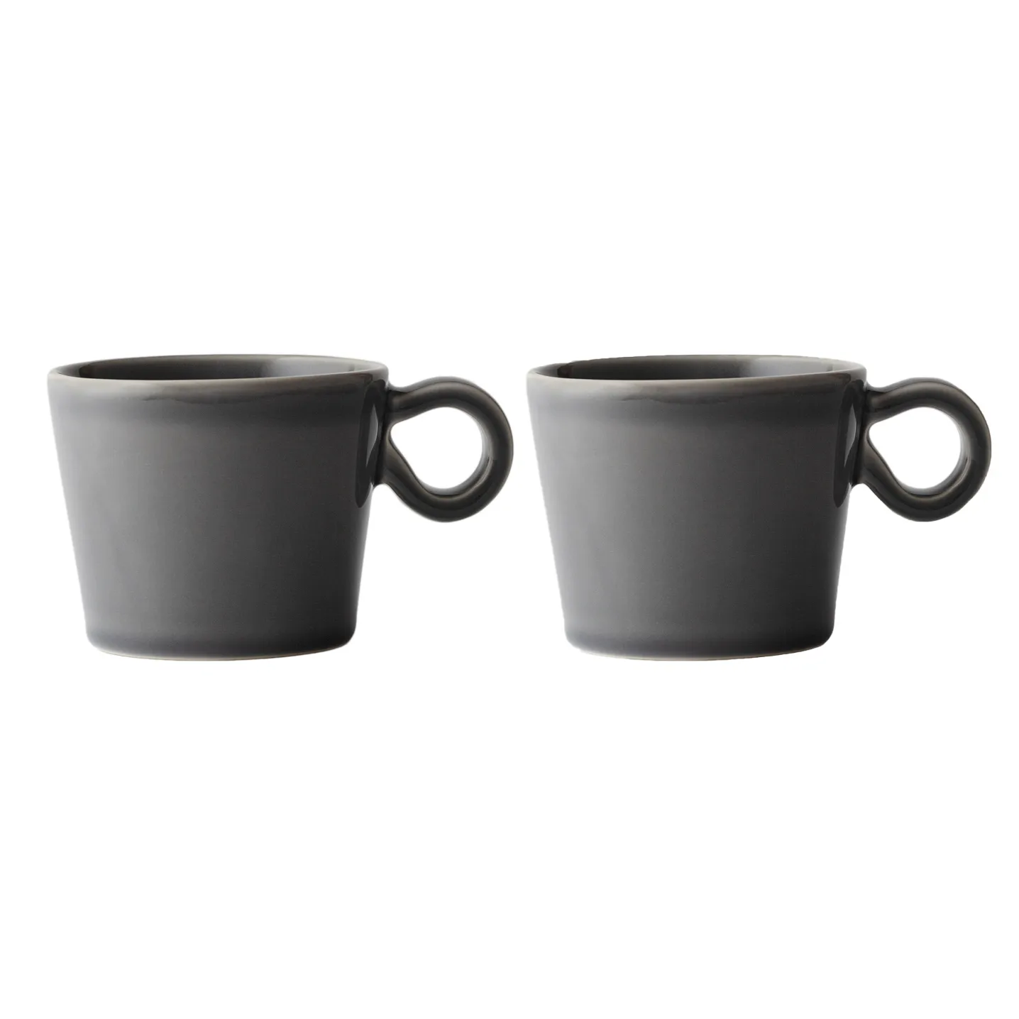 Daria filiżanka z uchwytem, 2‑pak, Clean grey PotteryJo