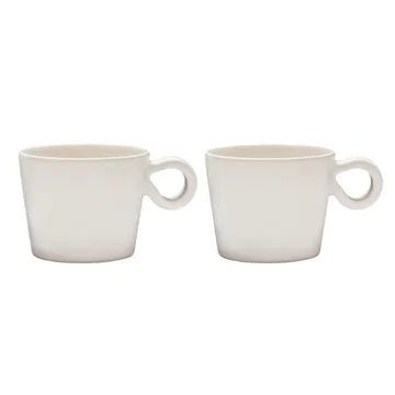 Daria filiżanka z uchwytem, 2‑pak - Cotton white - PotteryJo