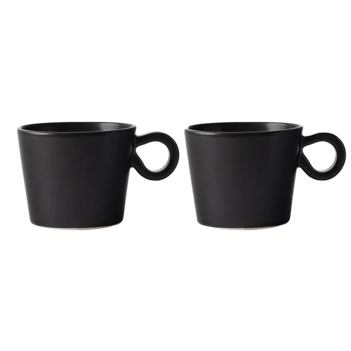 Daria filiżanka z uchwytem, 2‑pak - Ink black - PotteryJo