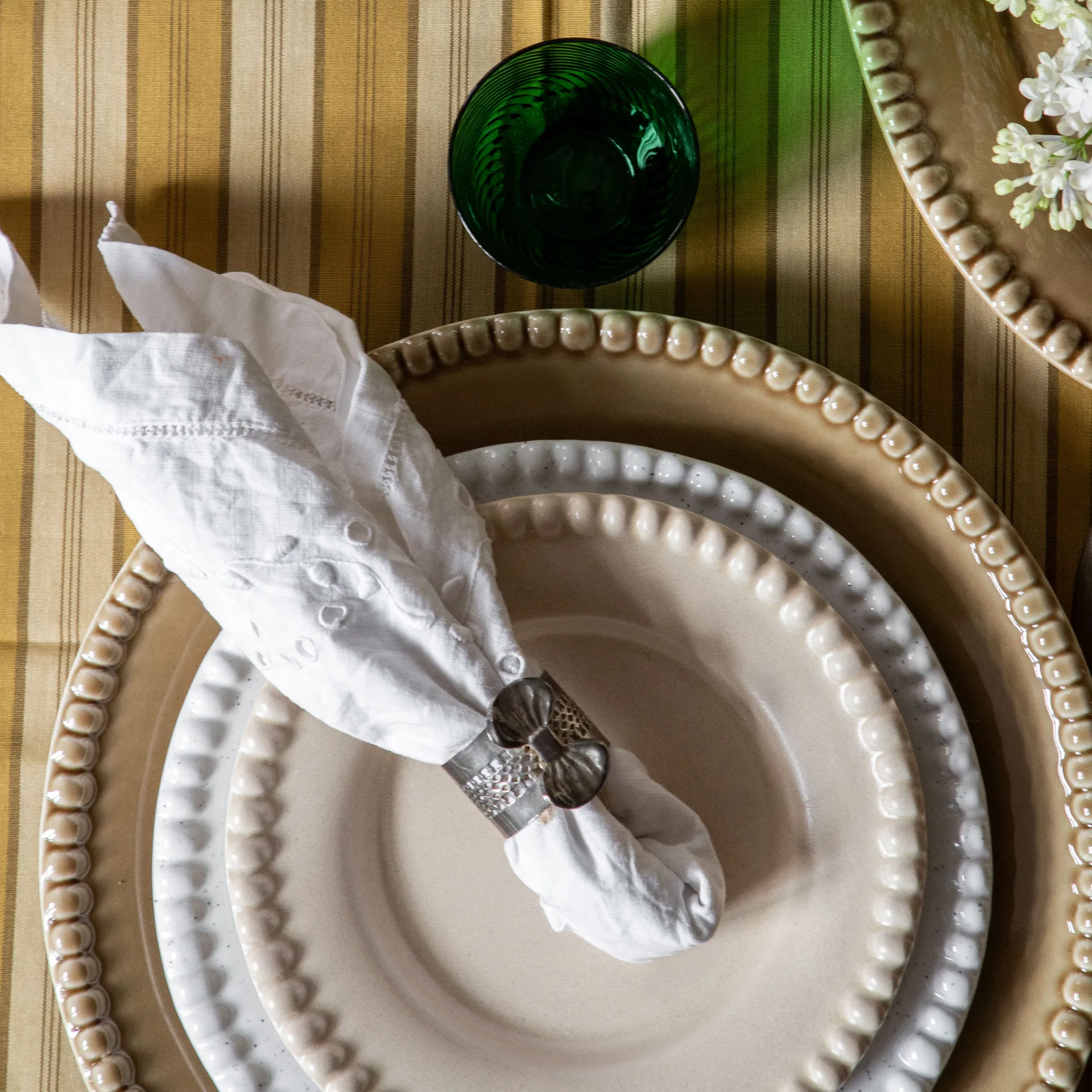 Daria talerz deserowy Ø22 cm 2-pak, Cotton white shiny PotteryJo