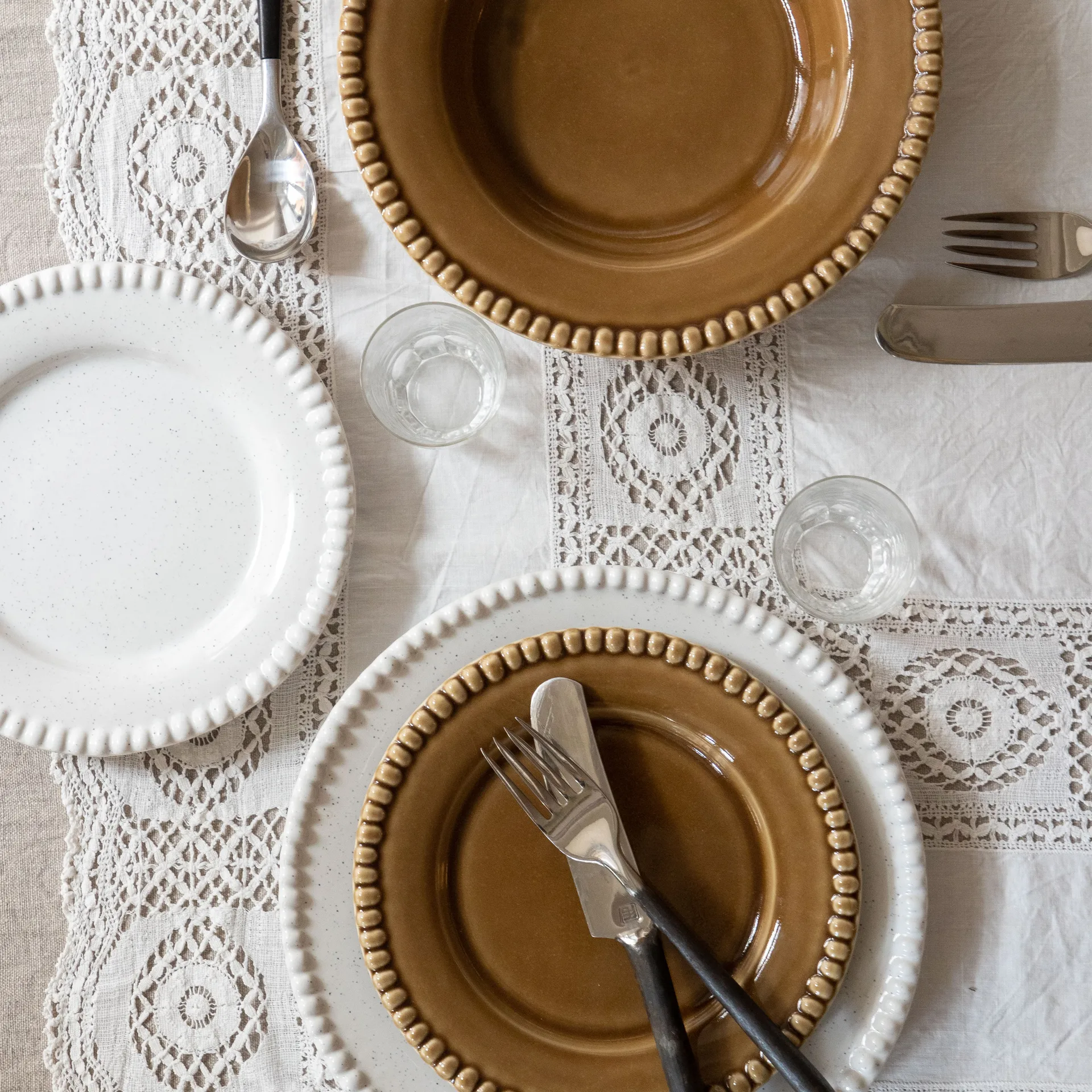 Daria talerz deserowy Ø22 cm 2-pak, Cotton white shiny PotteryJo