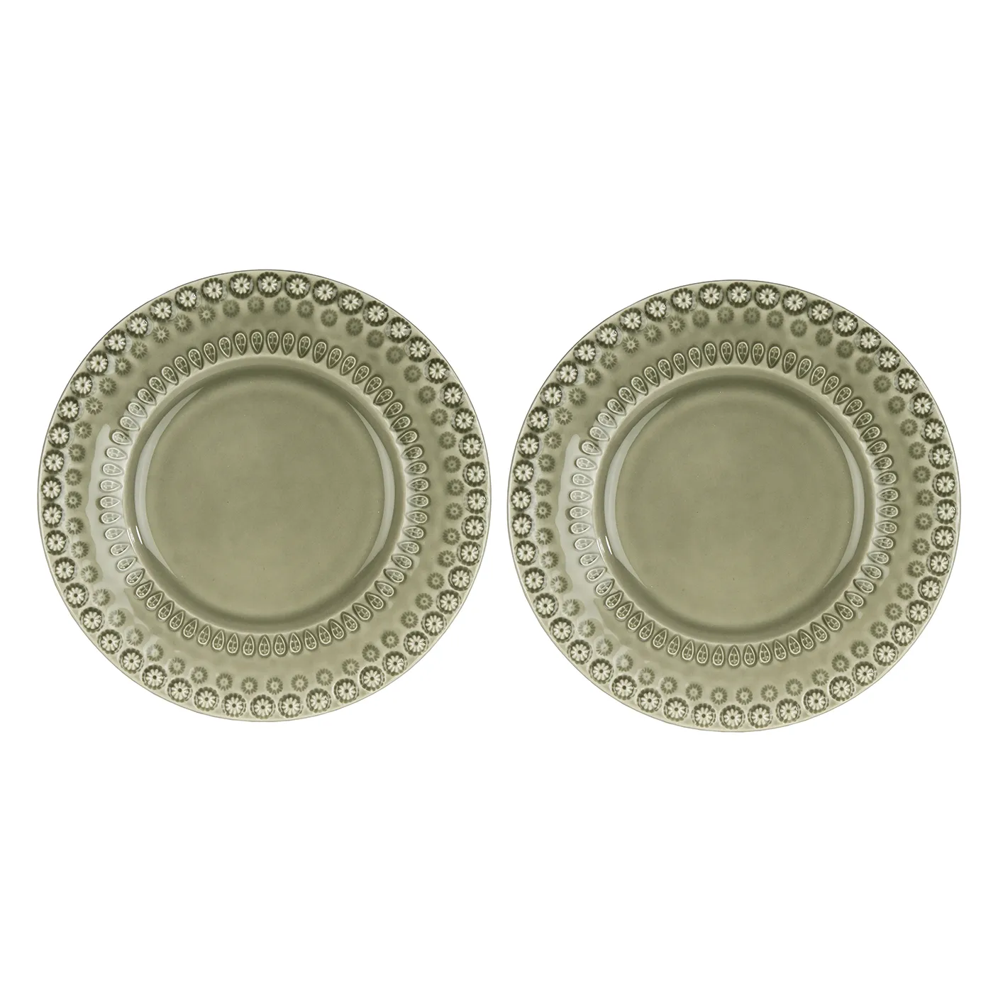 Talerz deserowy Daisy Ø22 cm 2-pak, Faded army (zielony) PotteryJo