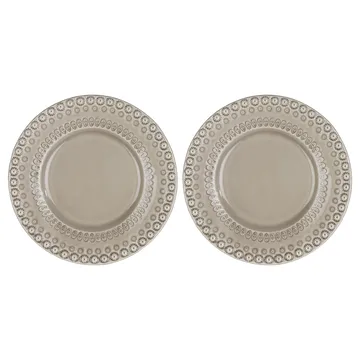 Talerz deserowy Daisy Ø22 cm 2-pak - Greige (beżowy) - PotteryJo