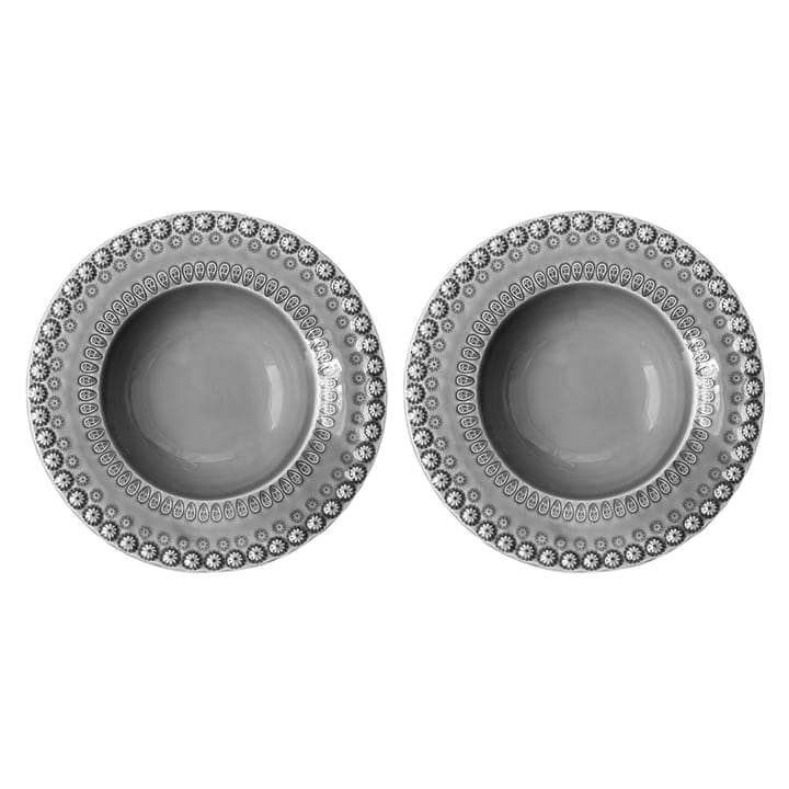 Talerz głęboki Daisy Ø 21 cm 2-pak - Soft grey (szary) - PotteryJo