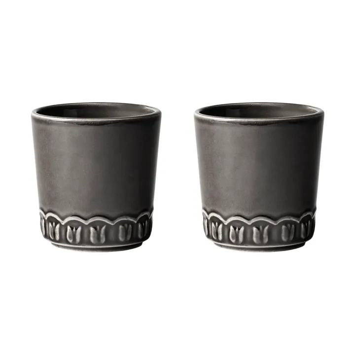 Tulipa filiżanka 200 ml, 2‑pak - Almost black - PotteryJo