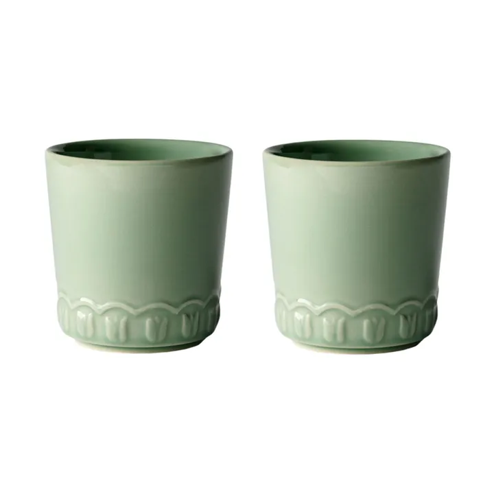 Tulipa filiżanka 200 ml, 2‑pak - Verona green - PotteryJo