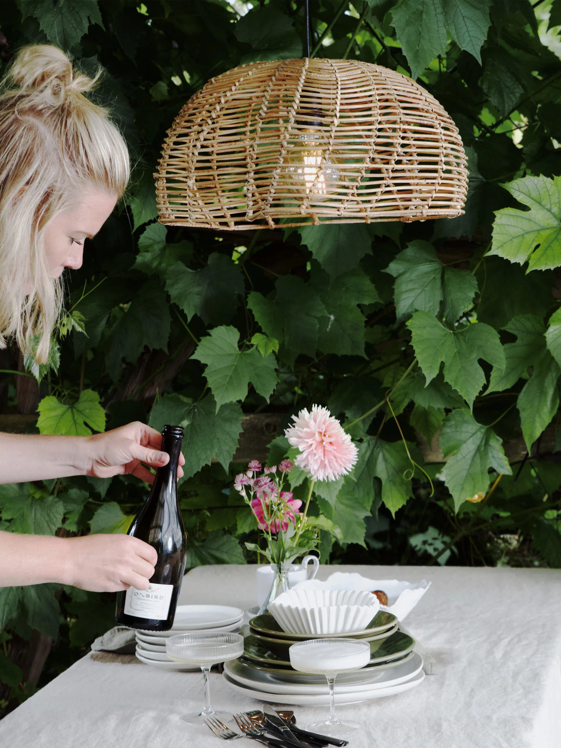 Mayla lampa wisząca do użytku zewnętrznego, Naturalna, Ø43x24 cm PR Home