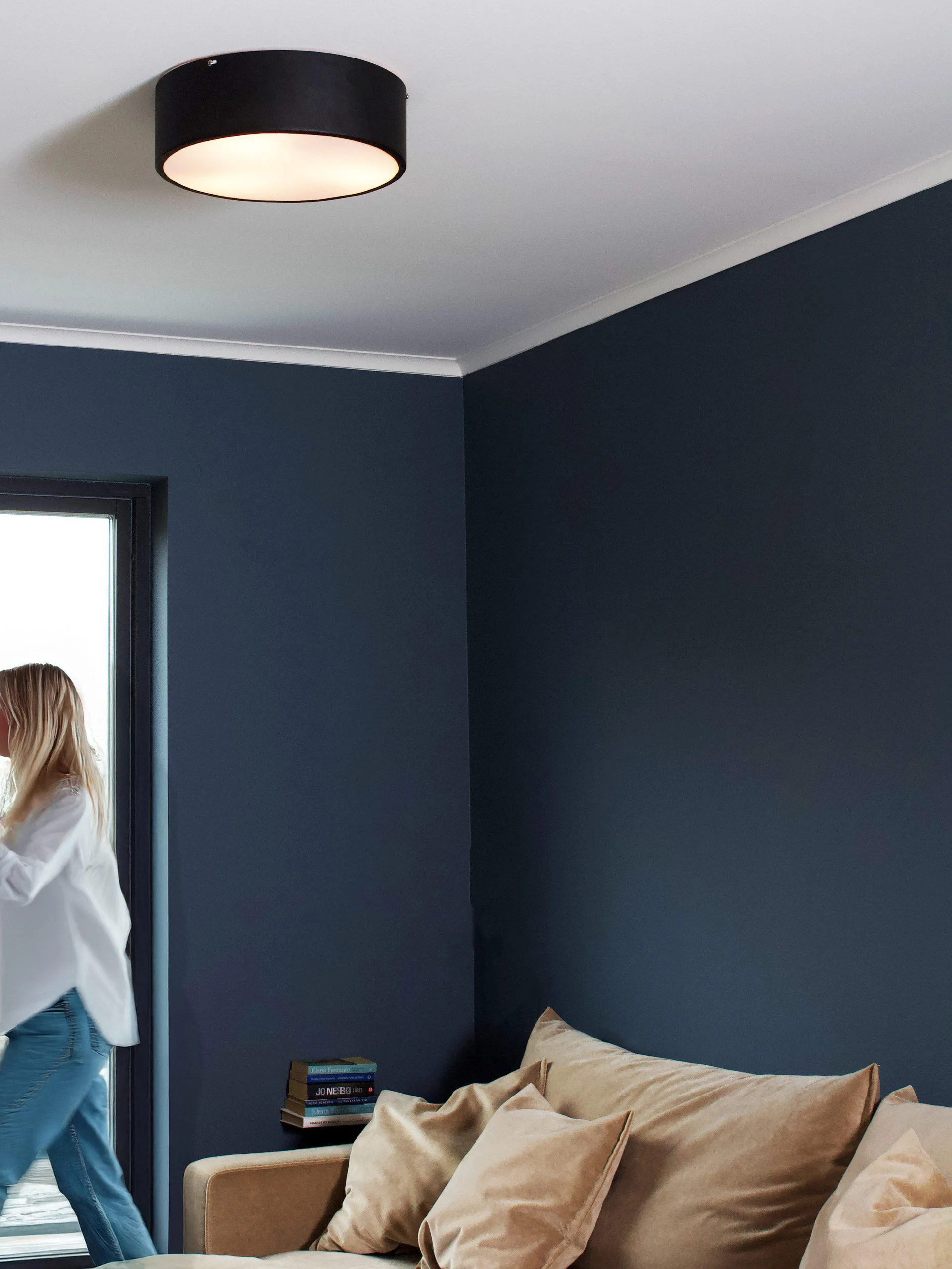 Plafon Colmar, Czarny, Ø41×13 cm PR Home