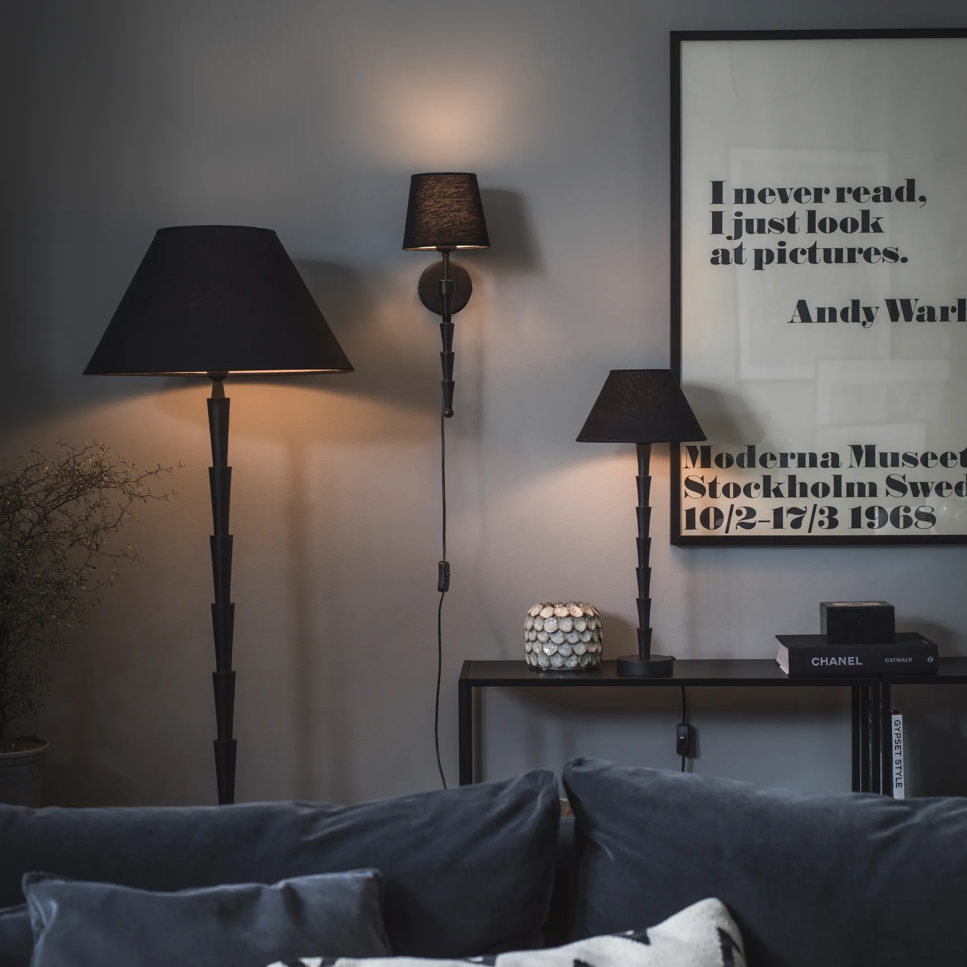 Podstawa lampy Chloe 48 cm, Matowa czerń PR Home