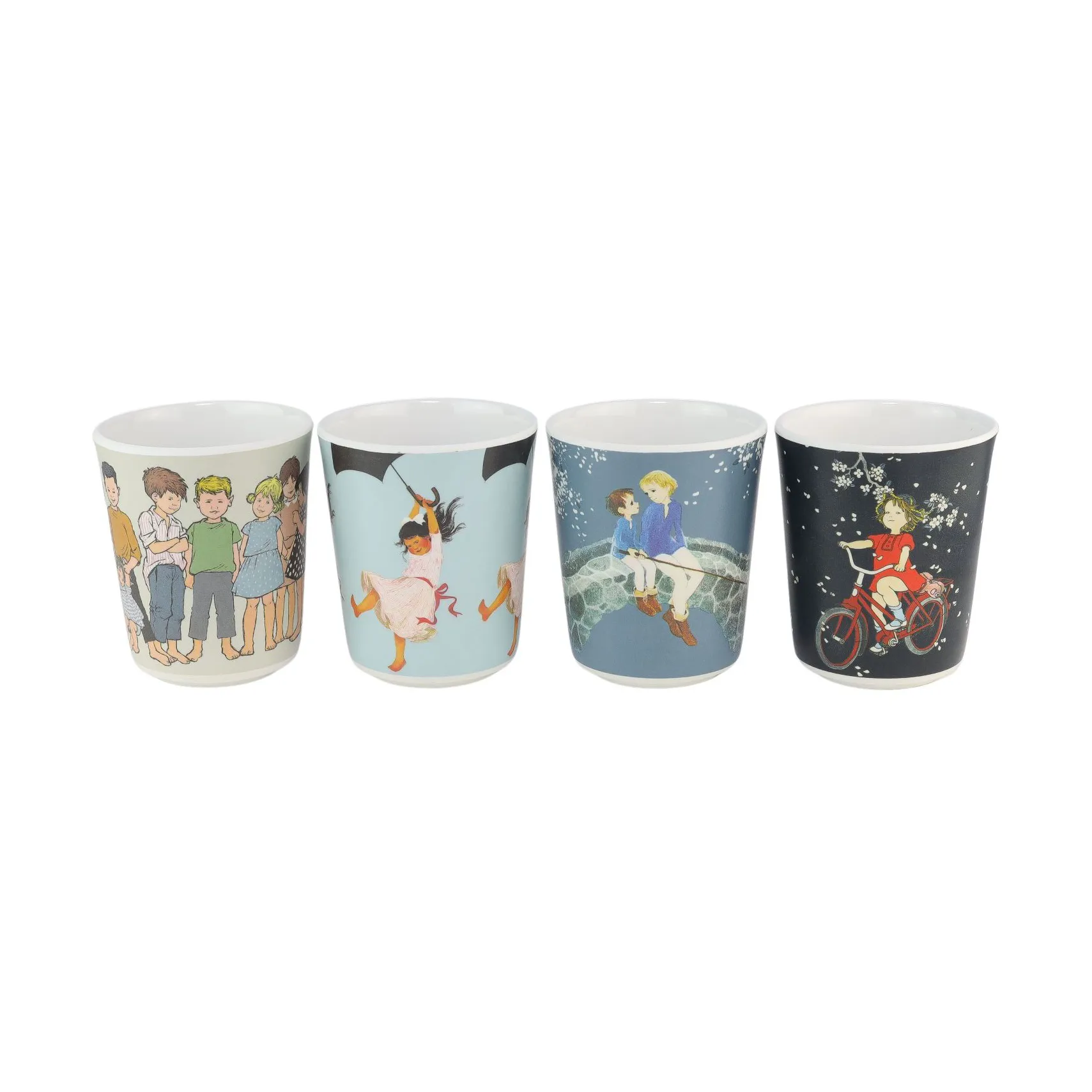 Astrid Lindgren kubki kolekcjonerskie 150 ml, zestaw 4 szt., Multi Rätt Start