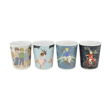 Astrid Lindgren kubki kolekcjonerskie 150 ml, zestaw 4 szt. - Multi - Rätt Start