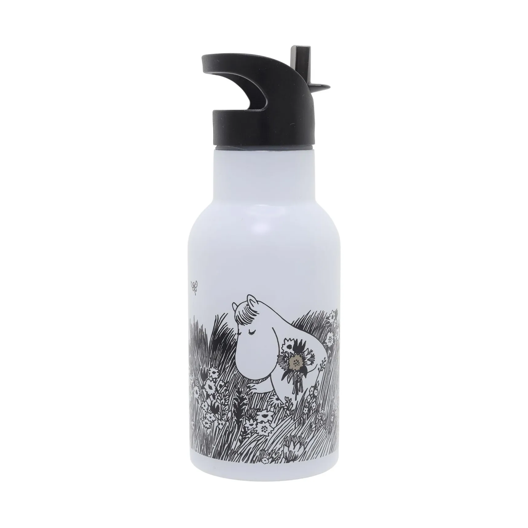 Butelka na wodę Mumin Graphic 34 cl, Biały Rätt Start