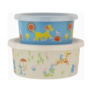 Mumin 80 pojemnik 2 szt. - Beżowo-niebieski - Rätt Start