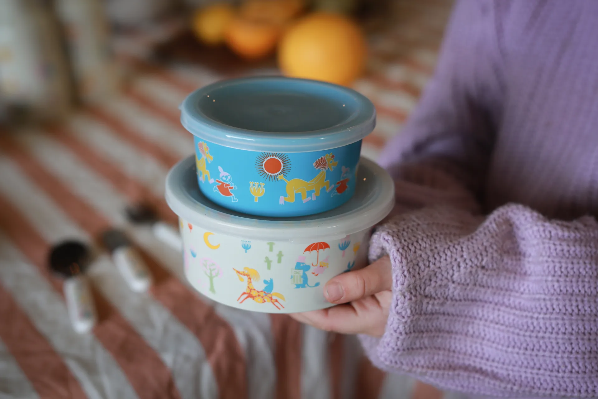 Mumin 80 pojemnik 2 szt., Beżowo-niebieski Rätt Start