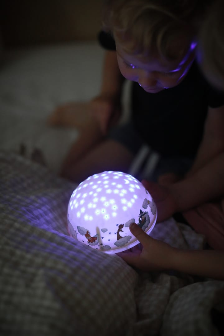 Mumin lampka nocna z gwiaździstym niebem i muzyką, Żółty Rätt Start