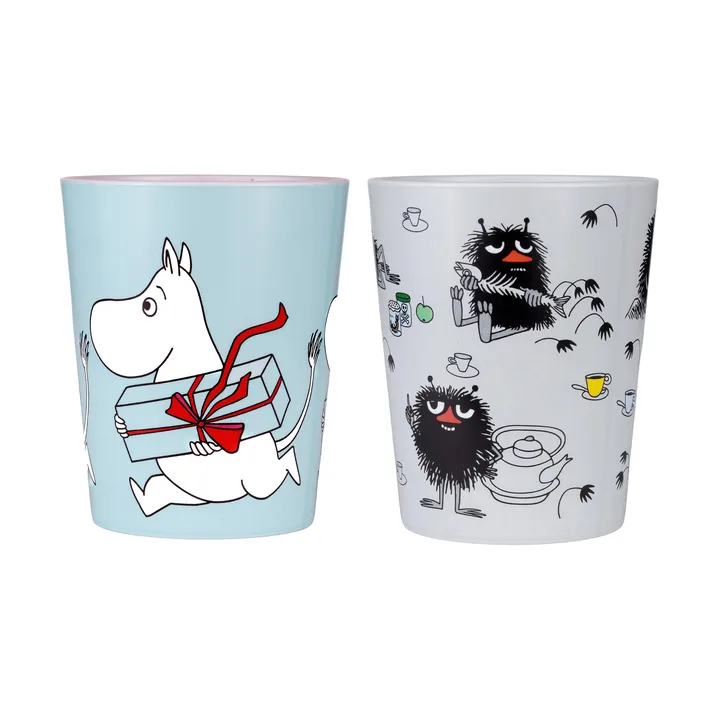 Mumin Picknick kubki termiczne 200 ml, zestaw 2 szt. - Blado-niebieski - Rätt Start