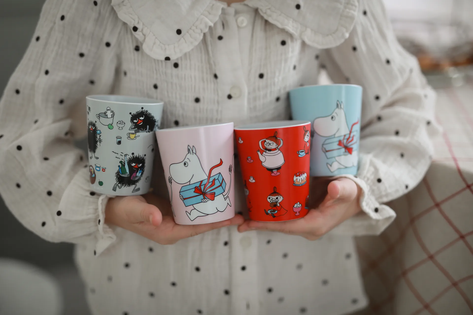 Mumin Picknick kubki termiczne 200 ml, zestaw 2 szt., Blado-niebieski Rätt Start