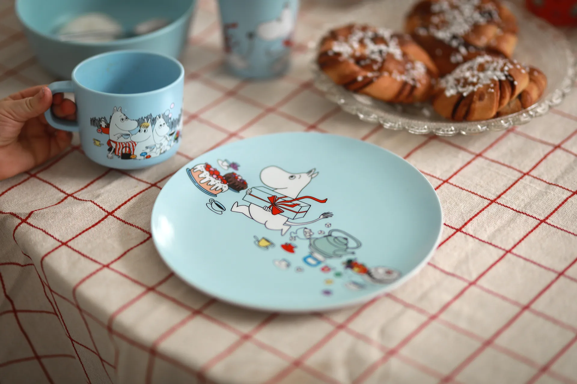 Mumin Picknick talerz Ø19,5 cm, Jasnoniebieski Rätt Start