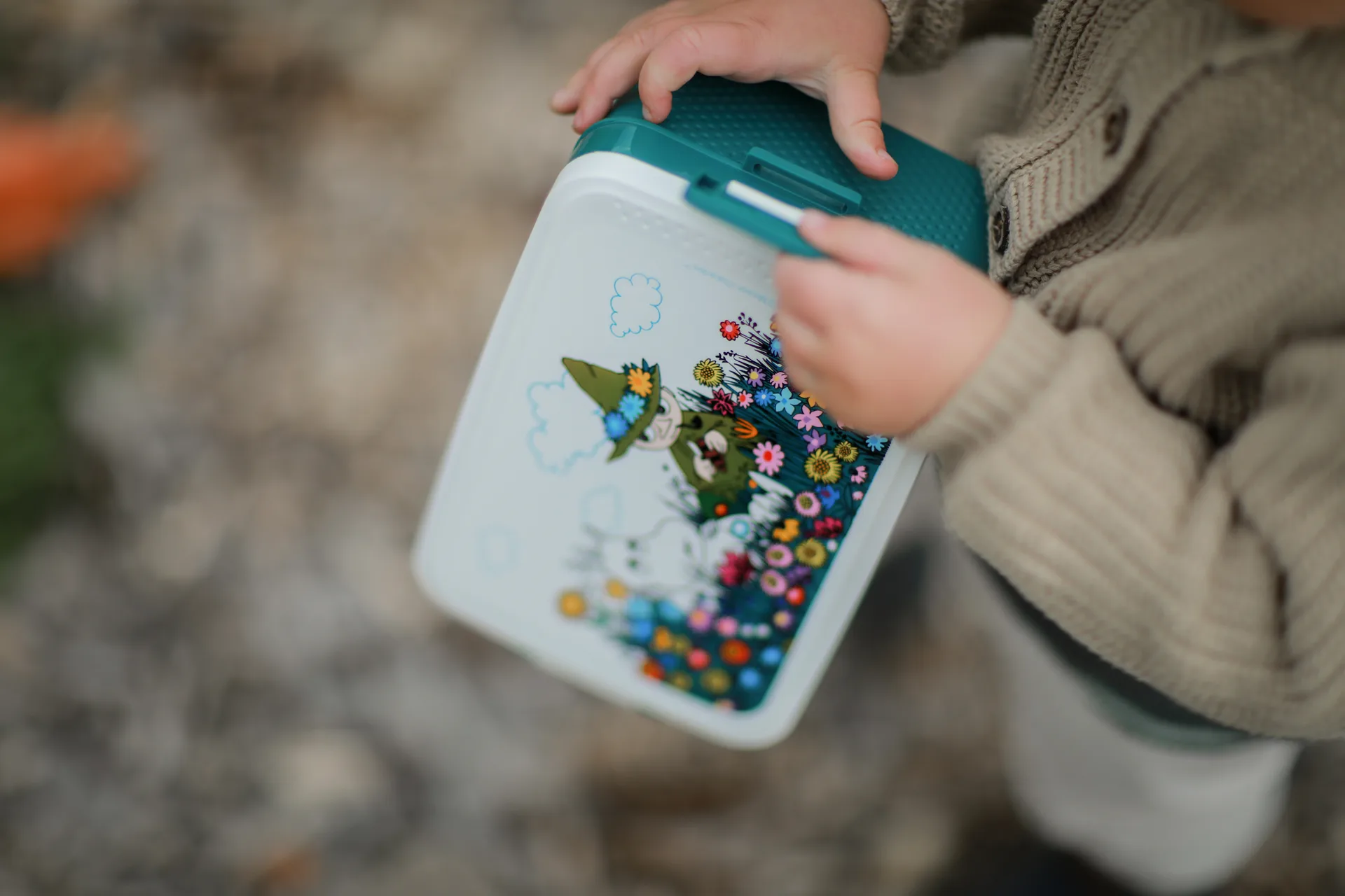 Pudełko na lunch Muminki Łąka 12×18,5 cm, Zielony Rätt Start