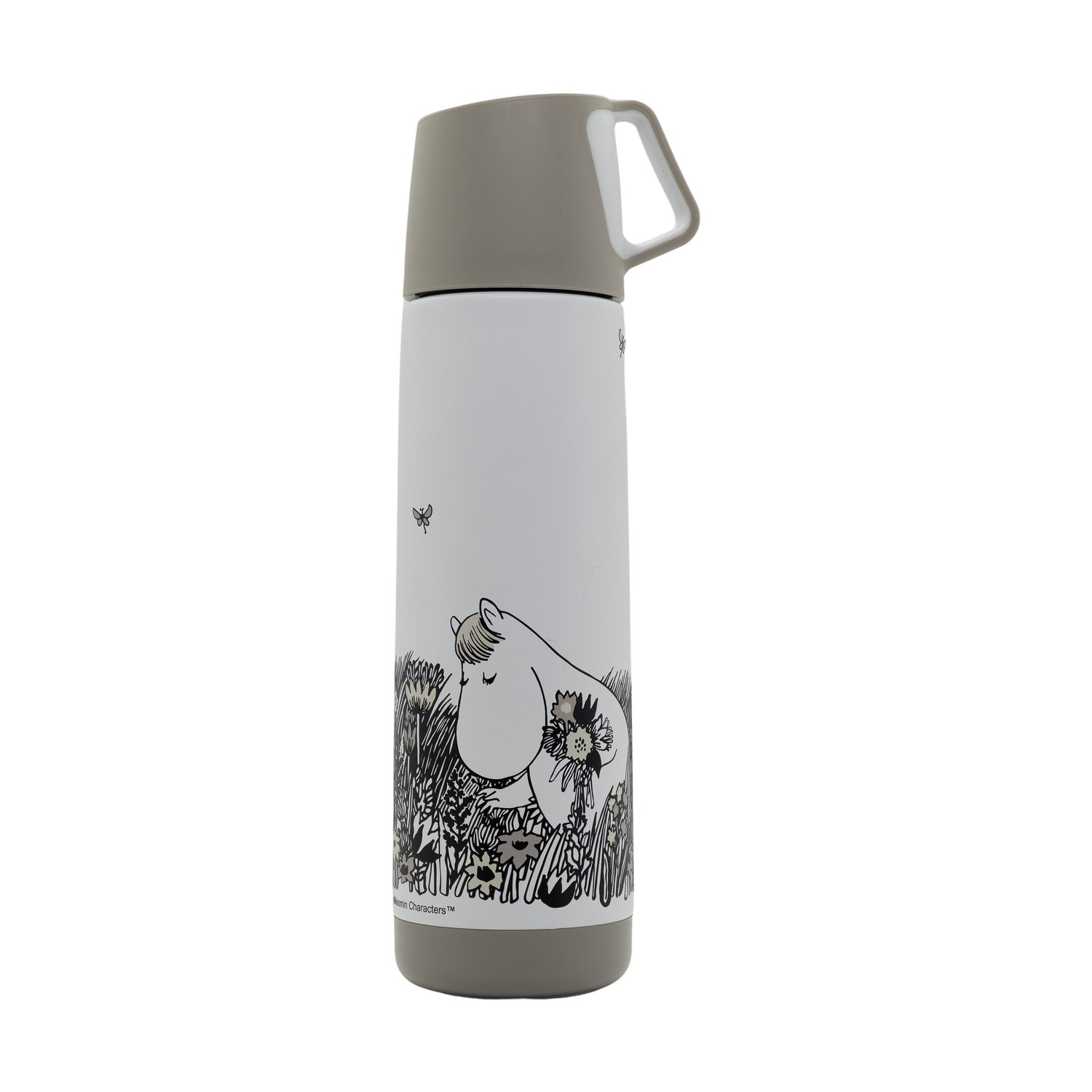 Rätt Start Termos Mumin Graphic 50 cl Biało-czarny | Skandynawski Design | Kubki termiczne i termosy | Czarny