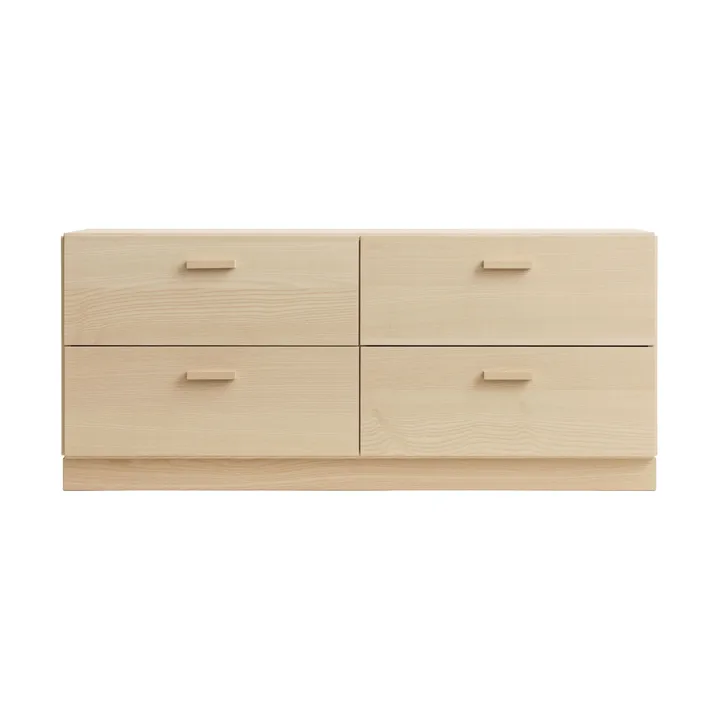 Komoda Relief - niska z cokołem 123x46,6 cm, jesion - Relief