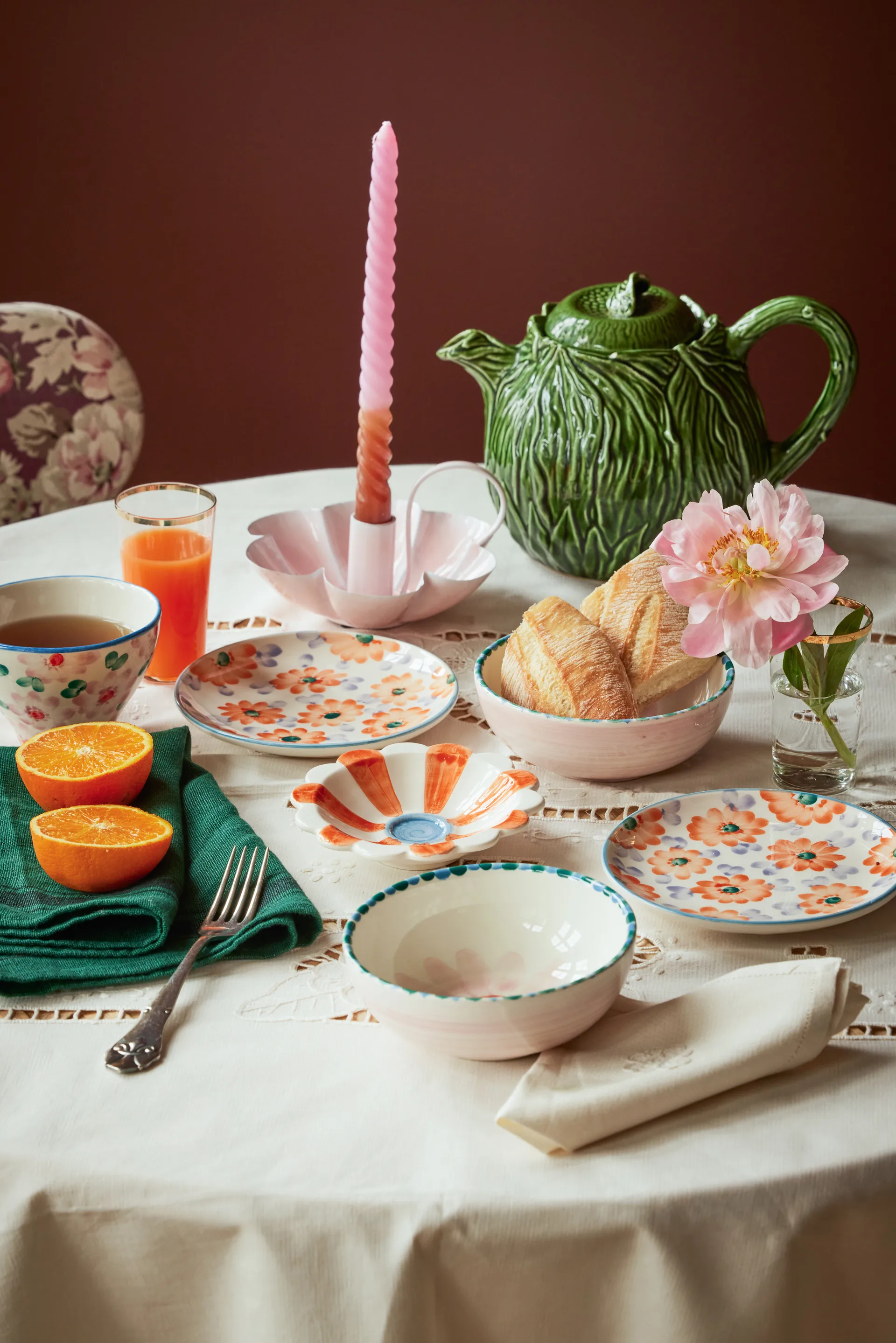 Ceramiczny dzbanek do herbaty Rice 1,6 l, Embossed kale design RICE