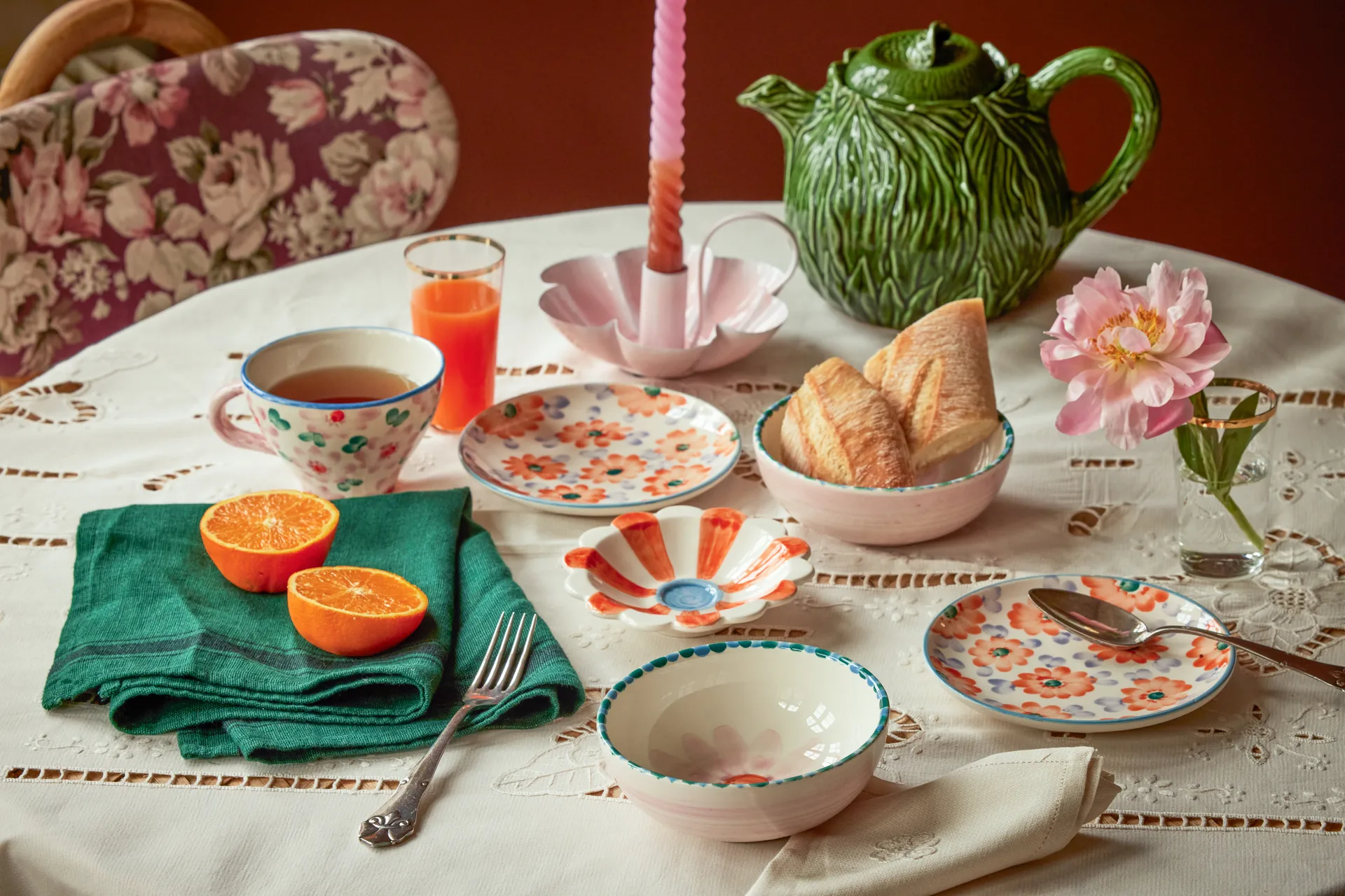 Ceramiczny dzbanek do herbaty Rice 1,6 l, Embossed kale design RICE