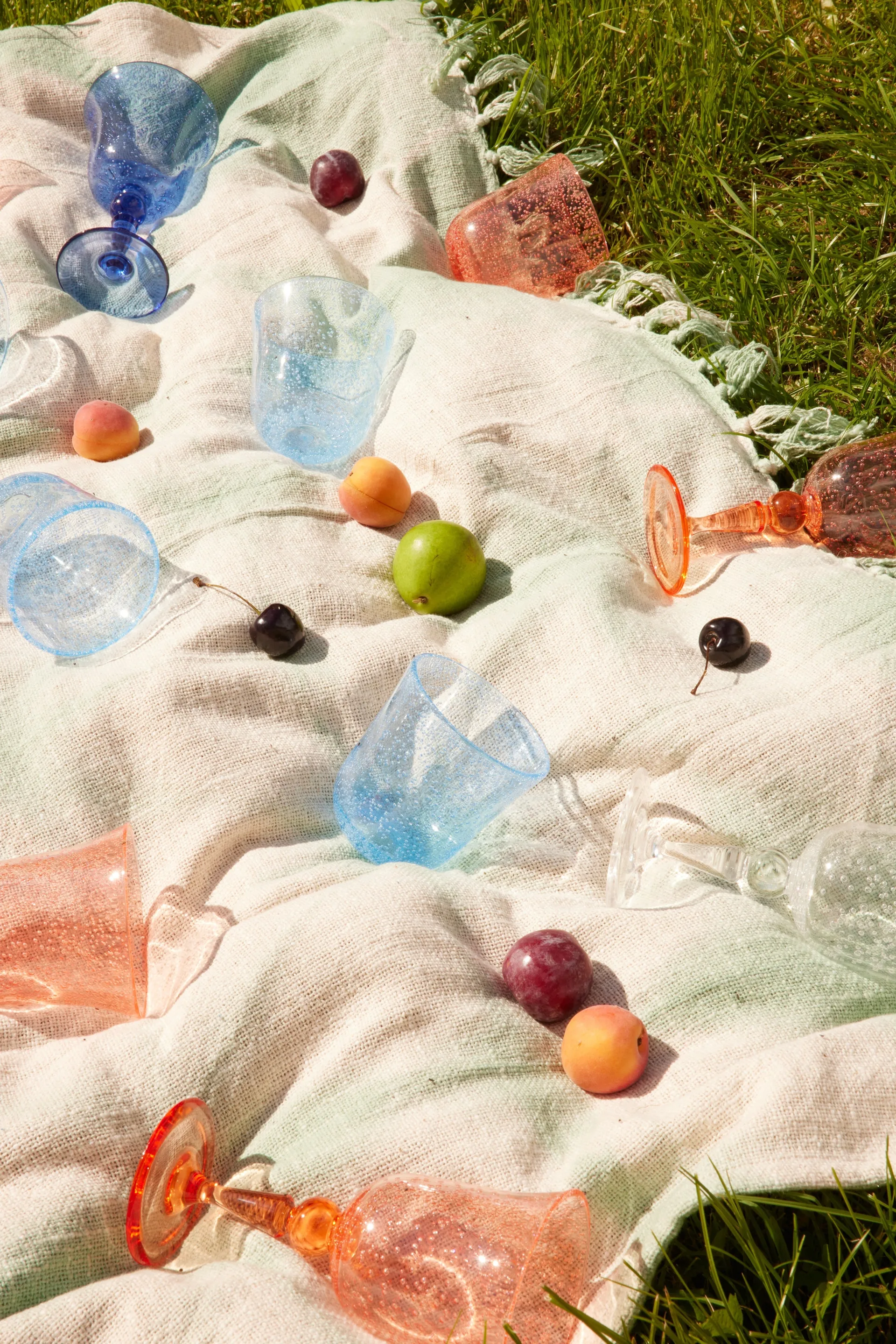 Kieliszek do wina Rice, bubble design, 360 ml, Peach RICE