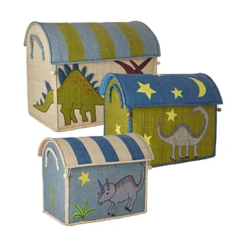 Koszyk z raffi do przechowywania Rice, 3 części - New Dinosaur Theme - RICE