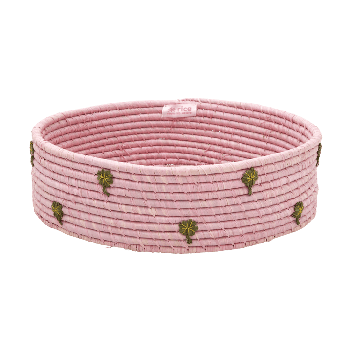 Koszyk z rafii Rice niski Ø35 cm - Pink - RICE
