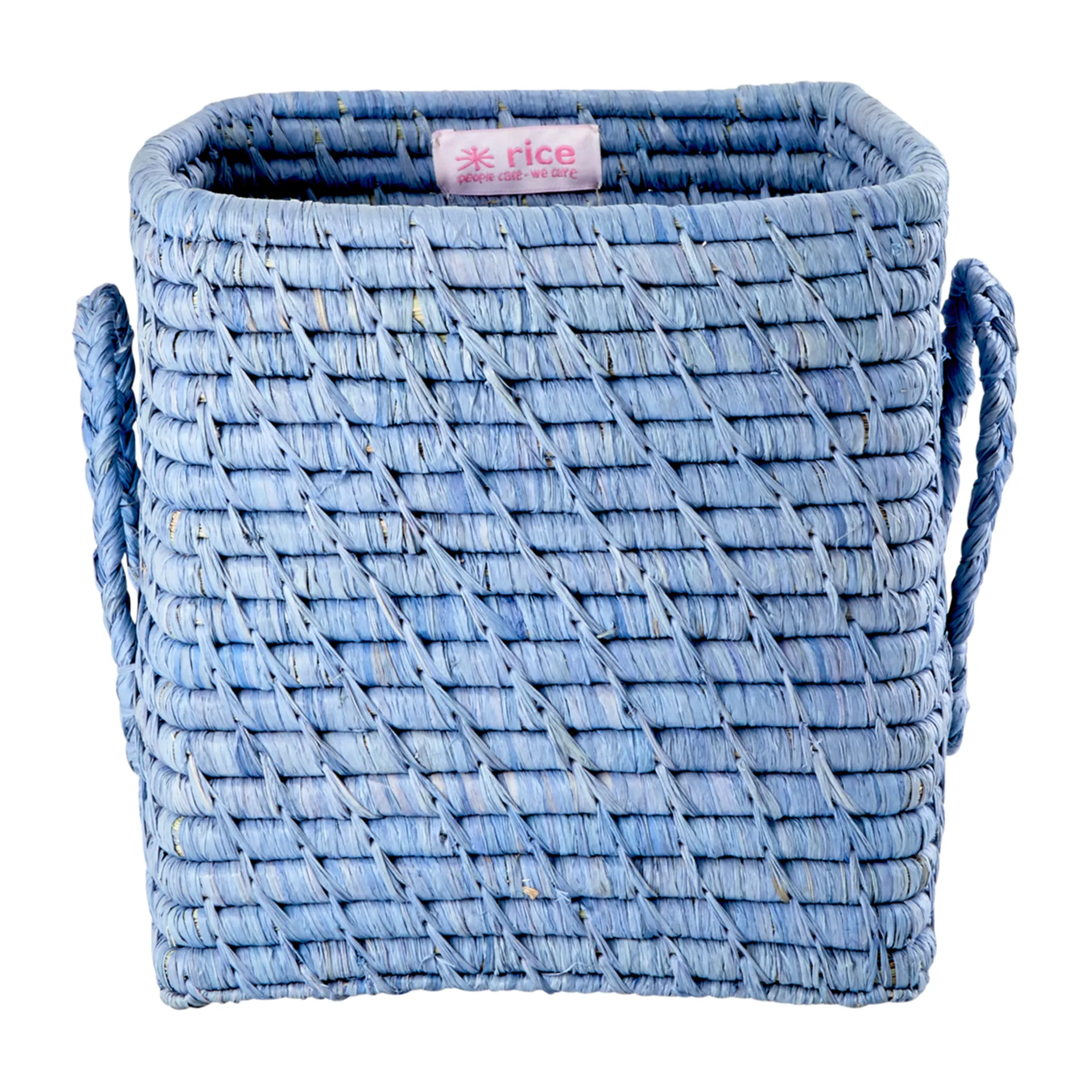 Koszyk z rafii z uchwytem Rice 20x20 cm, Blue RICE