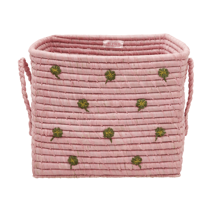 Koszyk z rafii z uchwytem Rice 30x30 cm - Pink - RICE