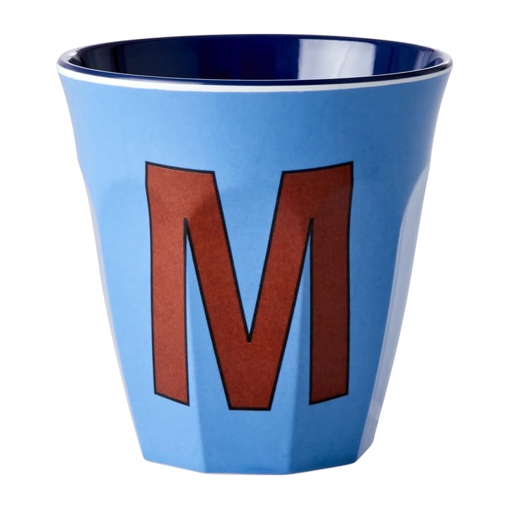 Kubek melaminowy Rice medium - litera M 30 cl - New dusty blue - RICE