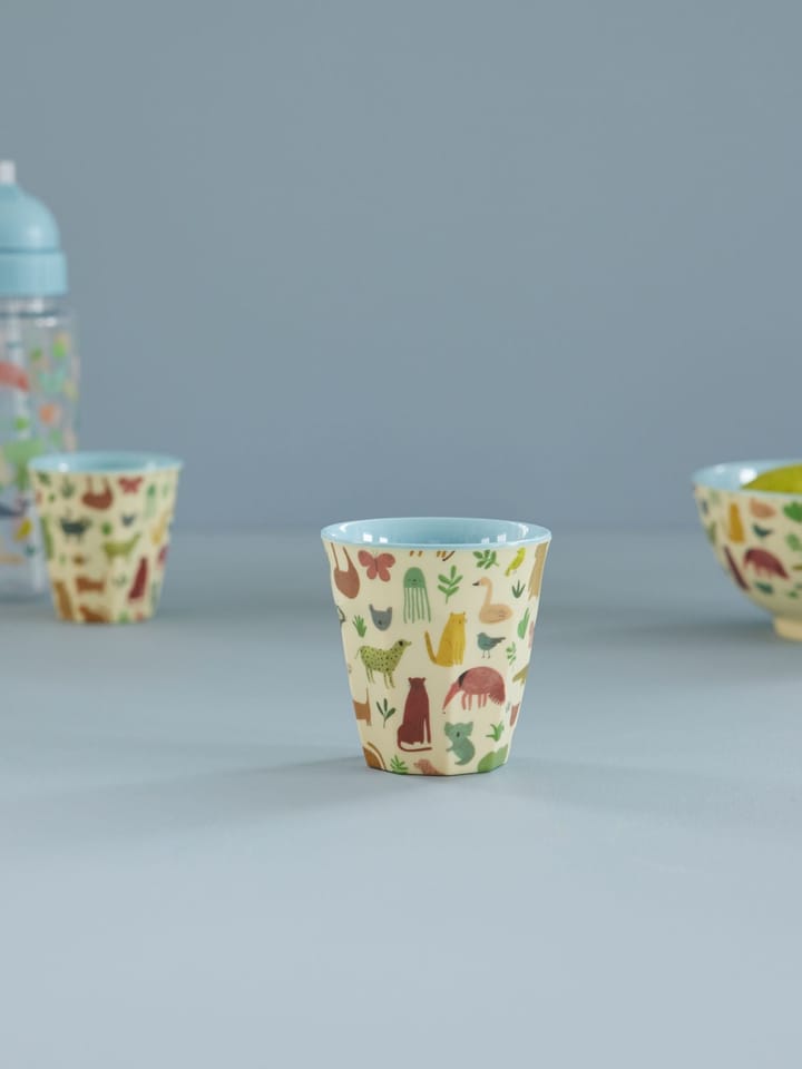 Kubek melaminowy Rice Medium, Sweet Jungle Print-Soft blue RICE