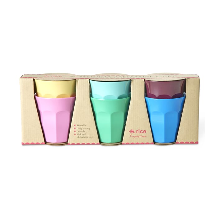 Kubki melaminowe Rice Medium 6-pak - Show youre true colors - RICE