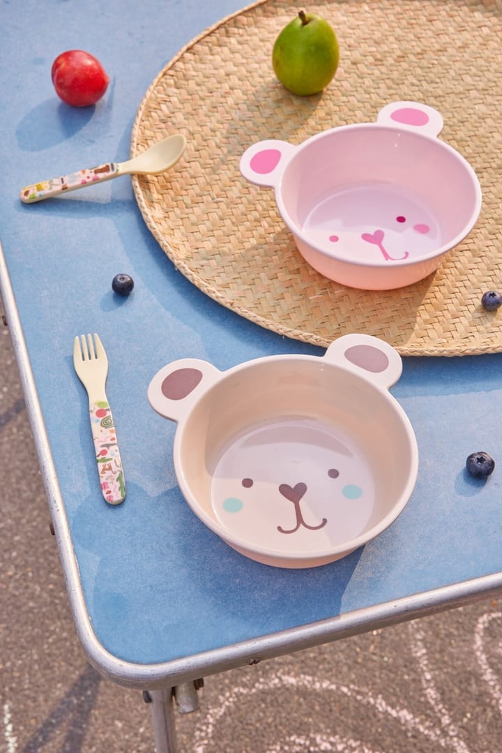 Melaminowa miska w kształcie niedźwiedzia Rice  50 cl, Pink RICE