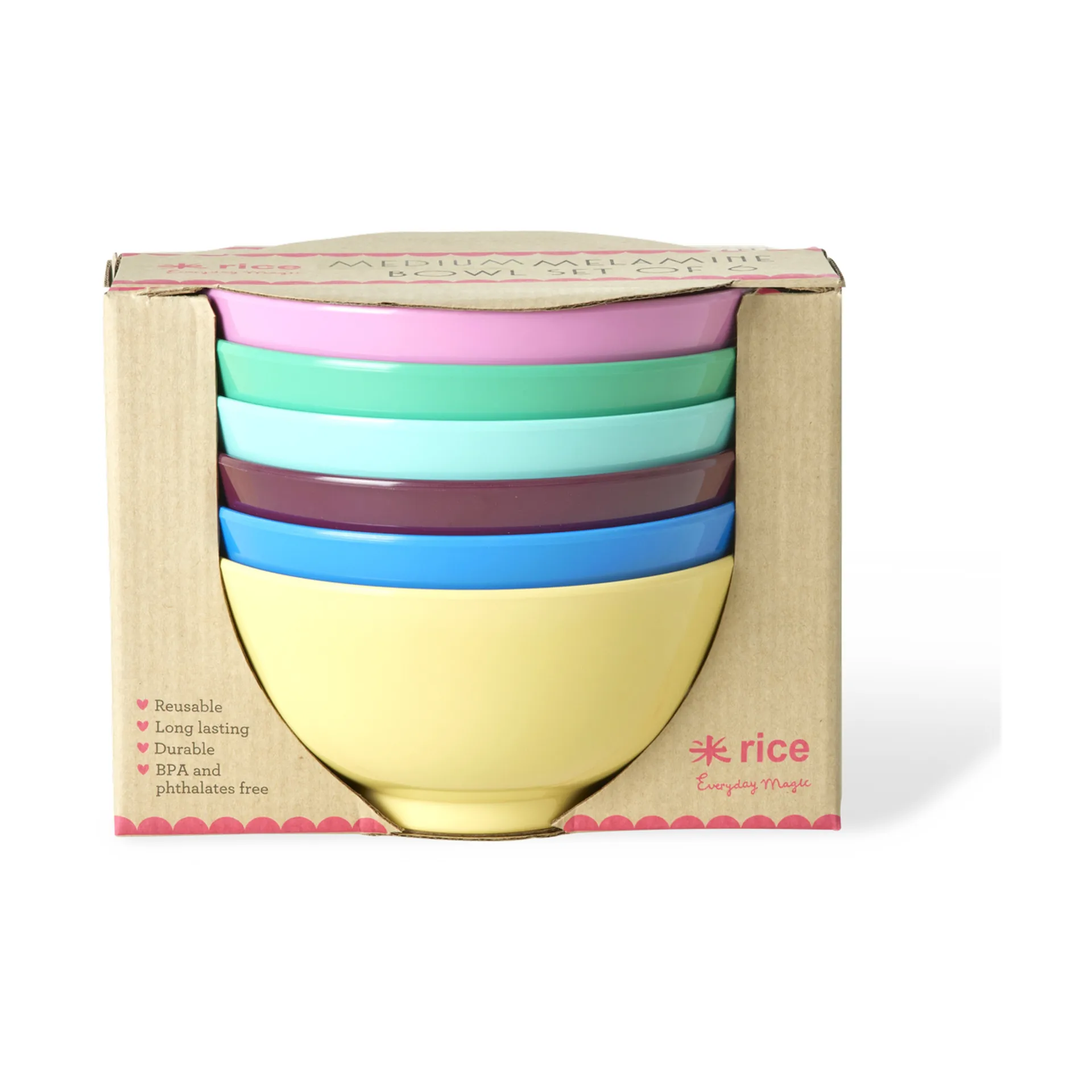 Melaminowe miski Rice Medium, 70 cl 6-pak, Show youre true colors RICE
