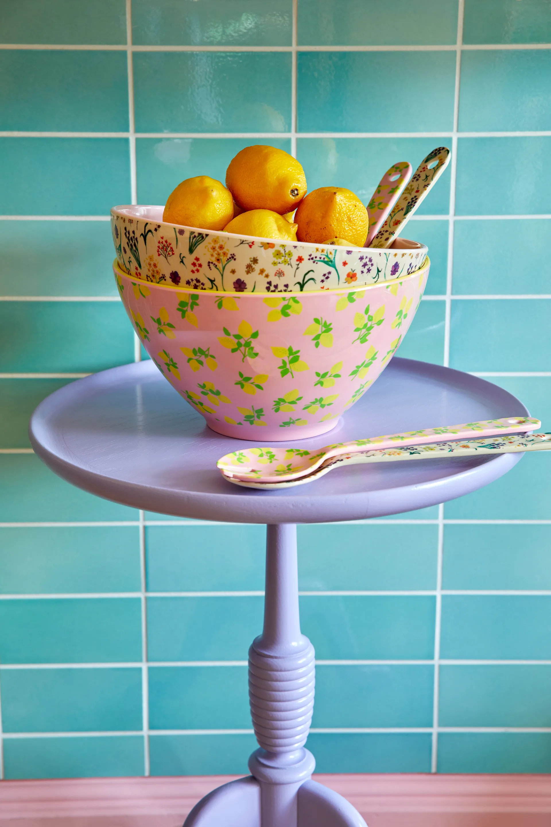 Melaminowe sztuće do sałatki Rice 2 szt., Wild flowers RICE