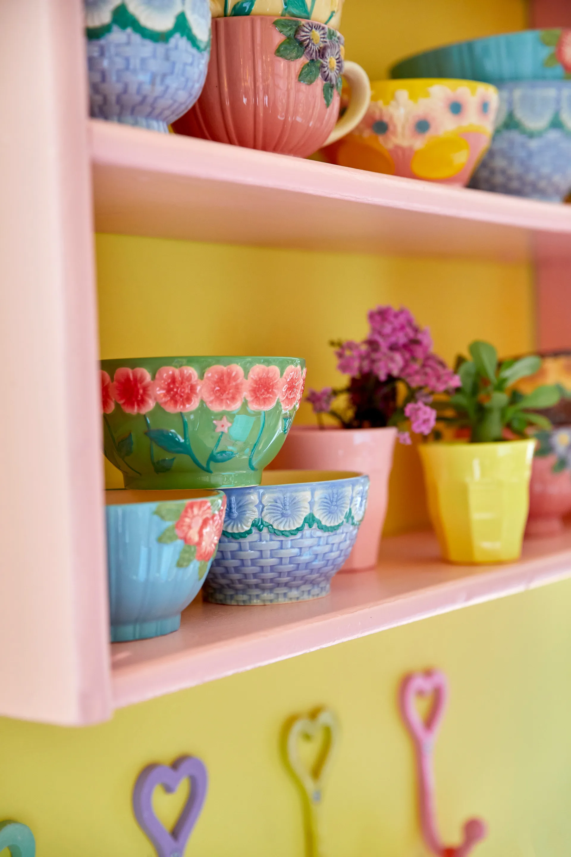 Miska ceramiczna Rice Embossed Flower Ø12 cm, Szałwiowa zieleń RICE