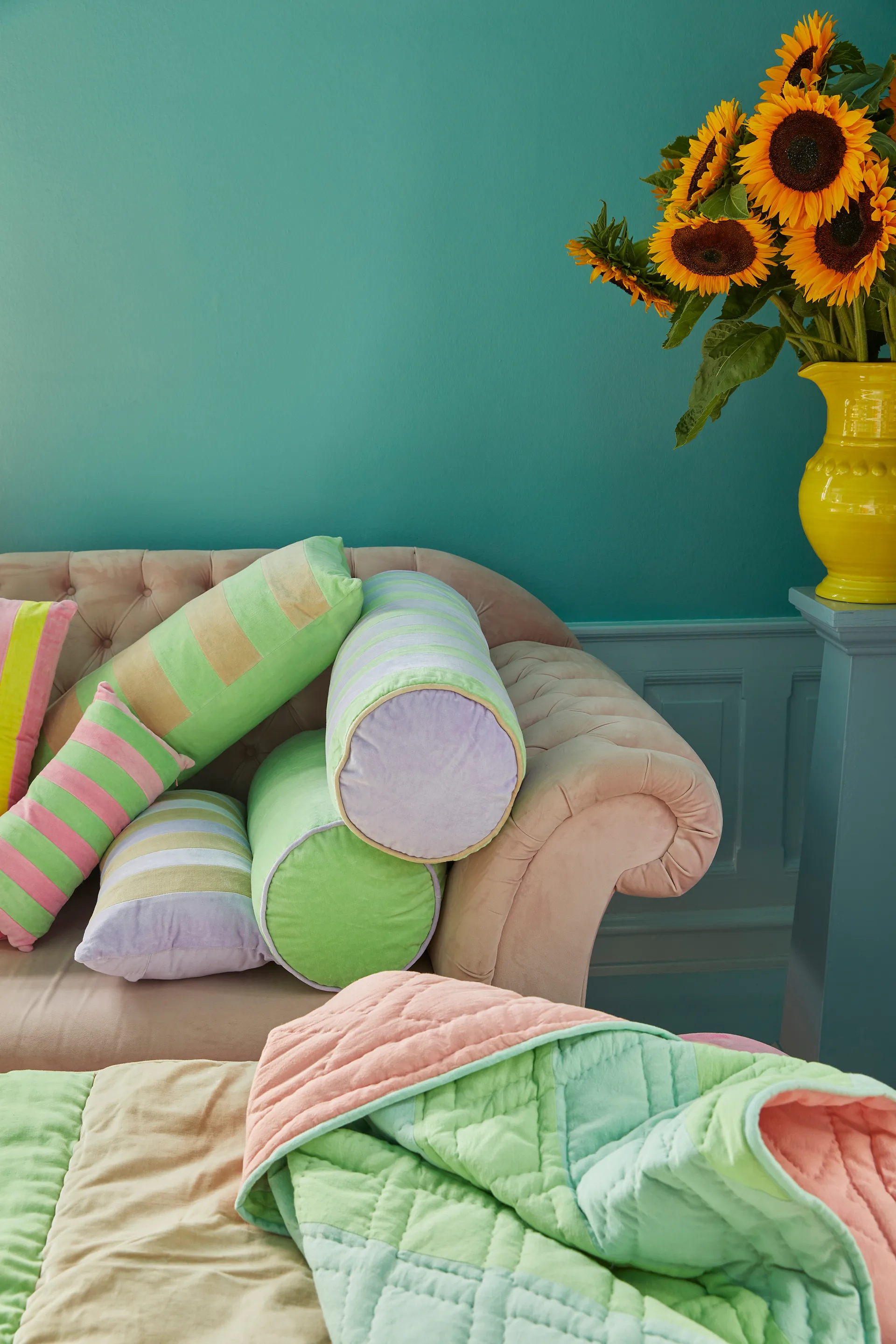 Poduszka Rice 40x80 cm, Neon green-beige RICE