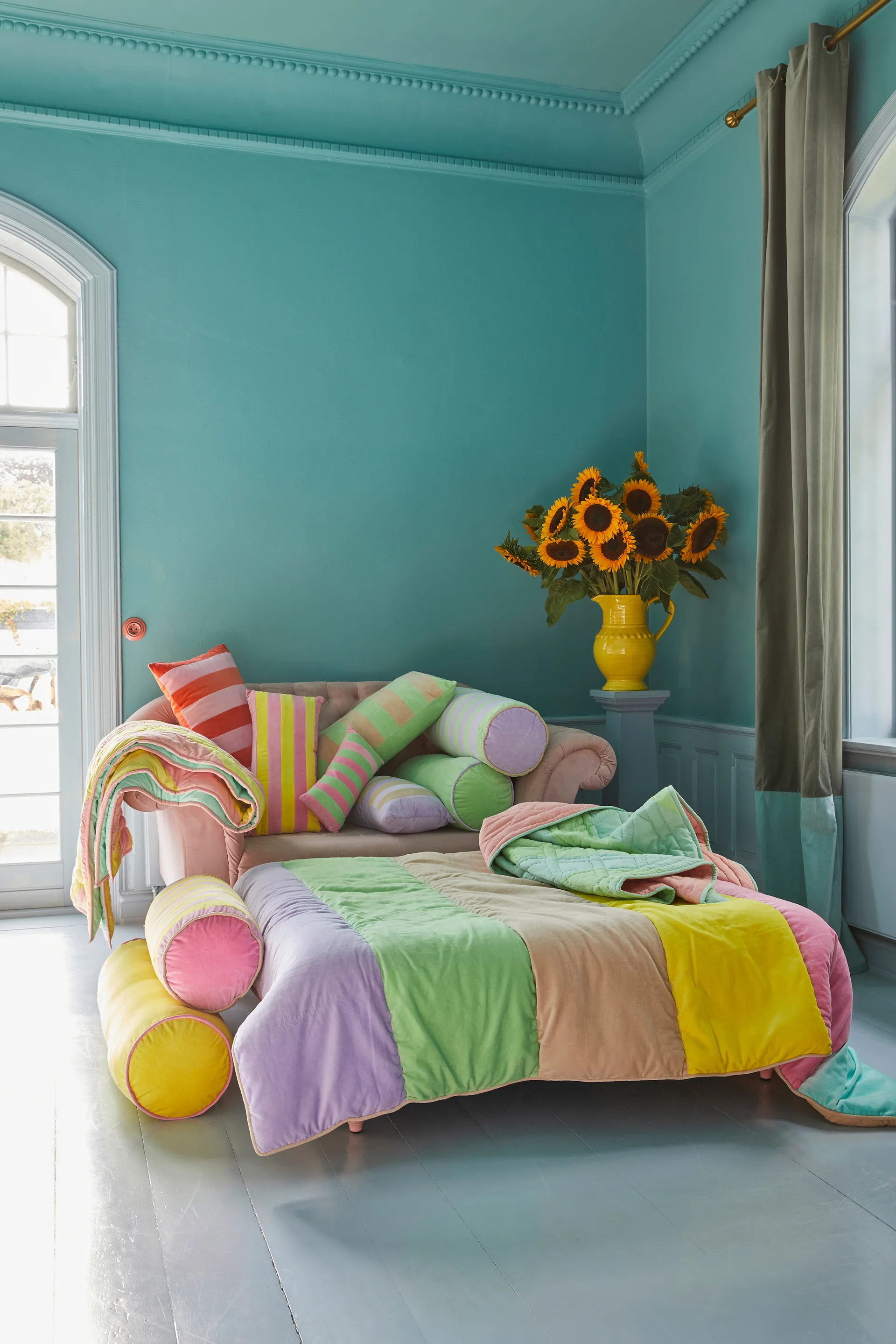 Poduszka Rice 40x80 cm, Neon green-beige RICE